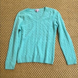 Lilly Pulitzer Cashmere Cable Knit Sweater - Turquoise